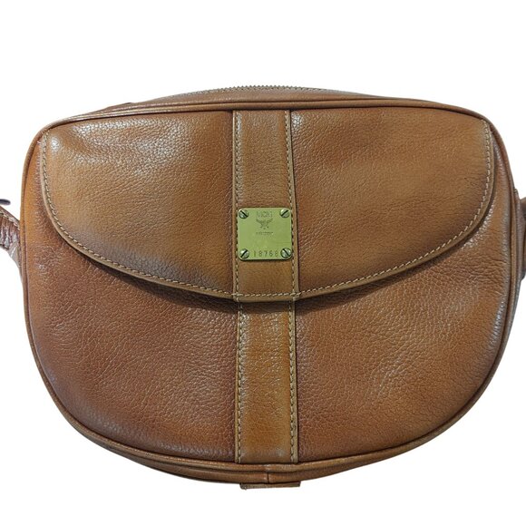 MCM  Crossbody Bag Patricia Cognac Leather Vintage Gold Hardware Parts Project - Picture 10 of 16